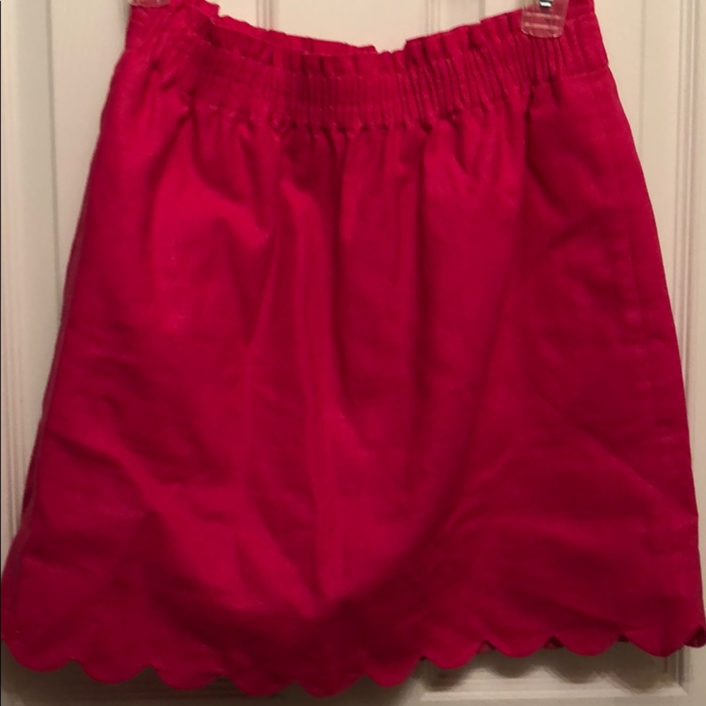 Pink J. Crew Scalloped Skirt